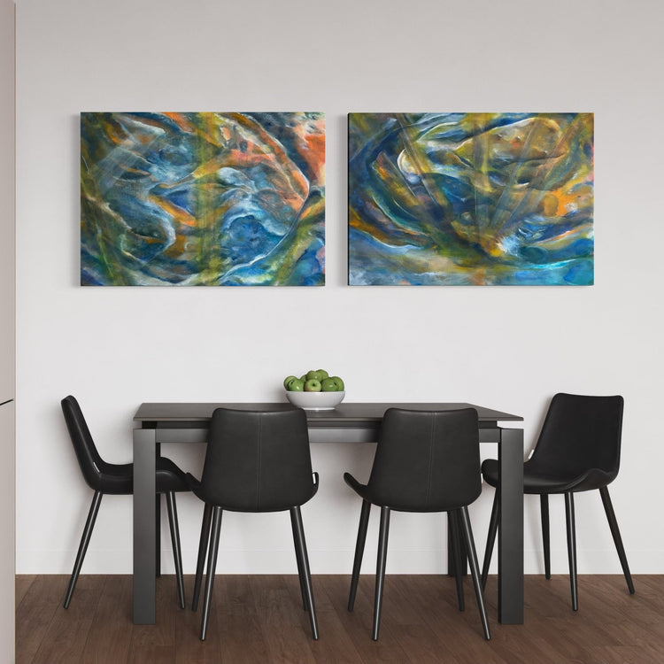 Late November Echoes,Abstract figurative oil painting by Laurie Rubell - Laurie Rubell