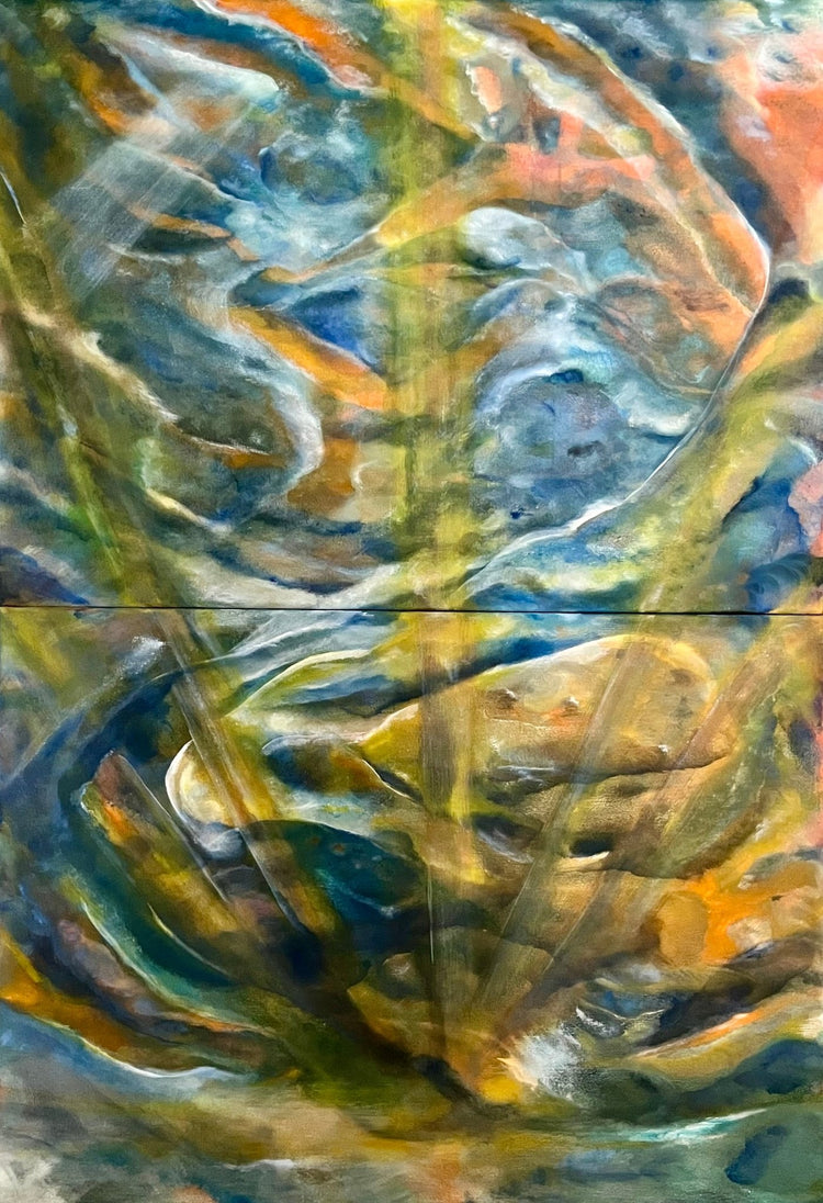 Late November Echoes,Abstract figurative oil painting by Laurie Rubell - Laurie Rubell