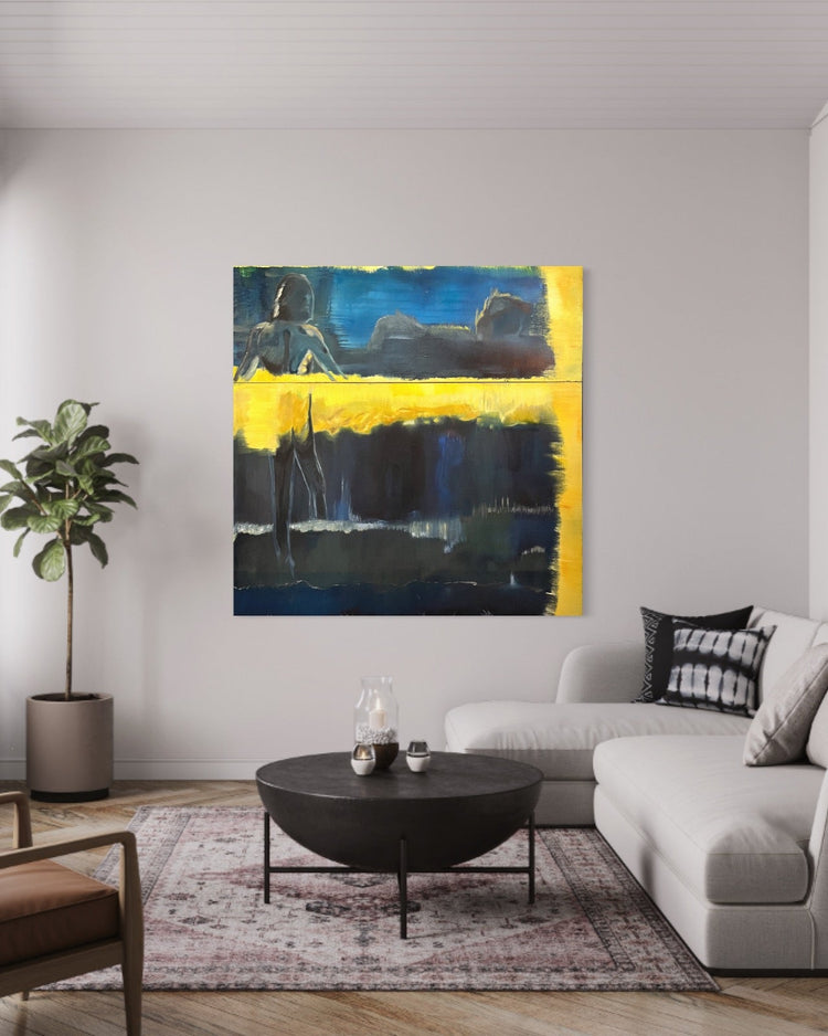 Abstract Figure in Landscape,Oil on Canvas #20 - Laurie Rubell