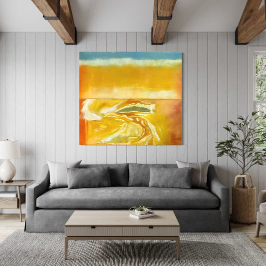 Abstract Figures in Landscape,Oil on Canvas #17 - Laurie Rubell interior view on a wall