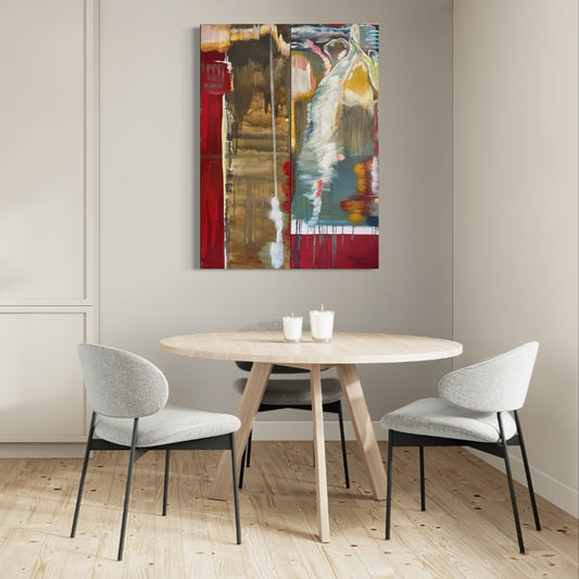 Abstract Figures in Landscape,Oil on Canvas #18 - Laurie Rubell interior view on a wall