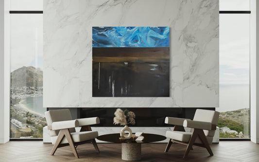 Abstract Figures in Landscape,Oil on Canvas #21 - Laurie Rubell interior view on a wall