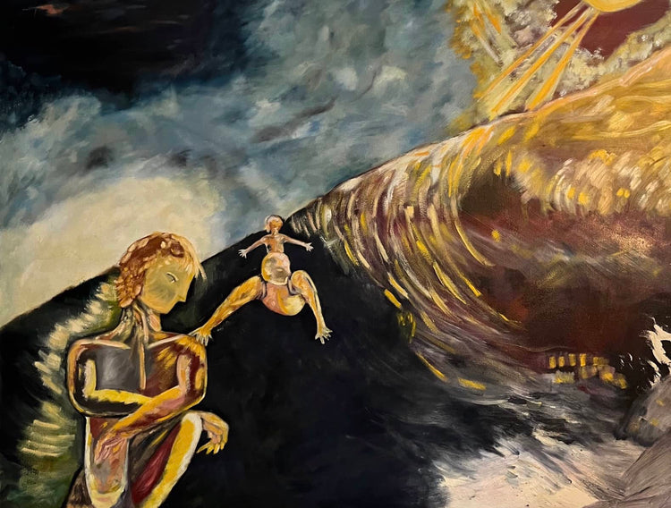 Abstract Figures in Landscape,Oil on Canvas #32 - Laurie Rubell