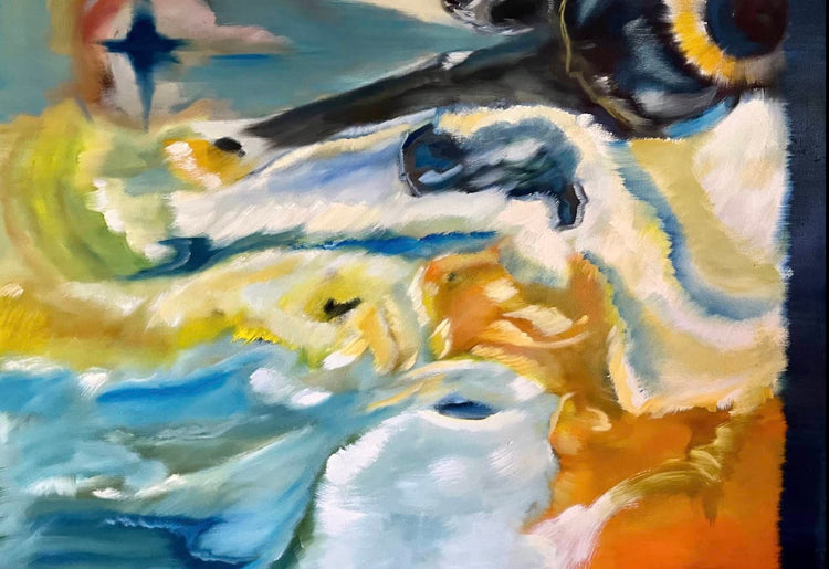 Abstract Figures in Landscape,Oil on Canvas #19 - Laurie Rubell