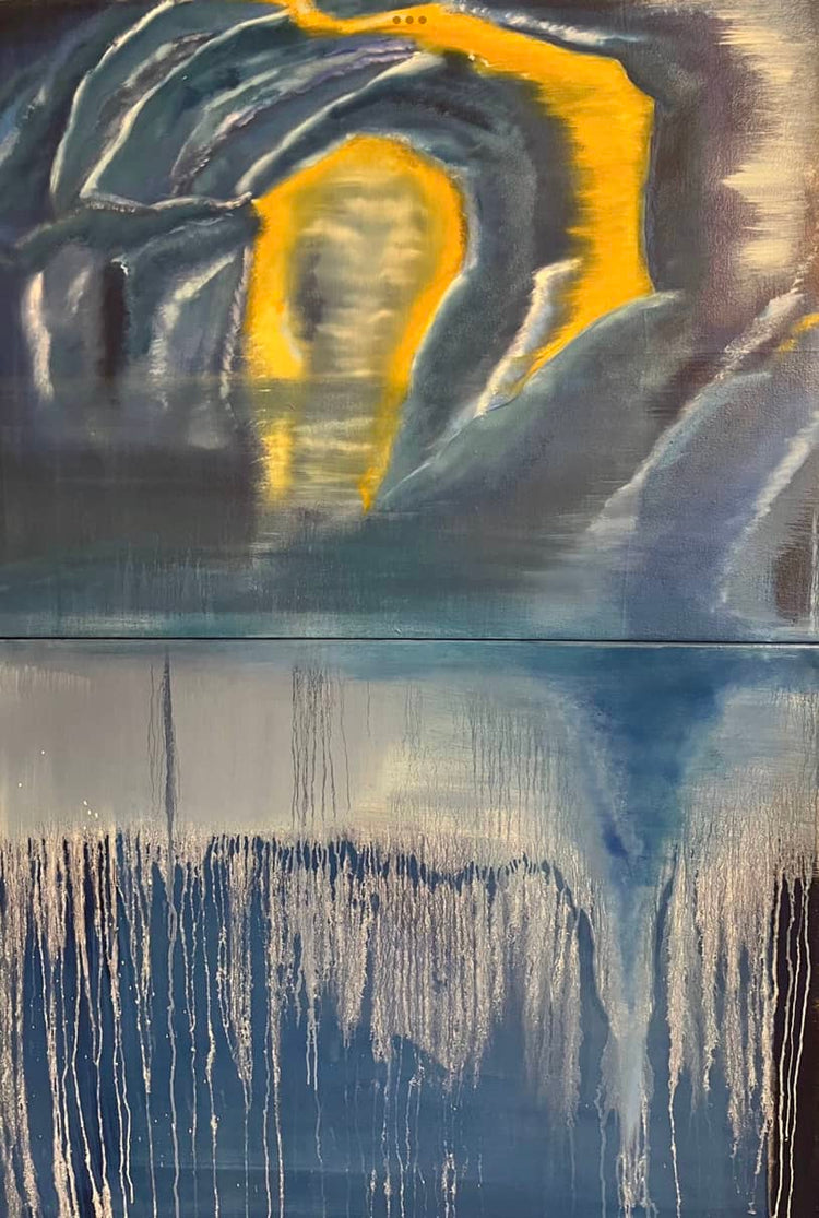 Abstract Figures in Landscape,Oil on Canvas #24 - Laurie Rubell