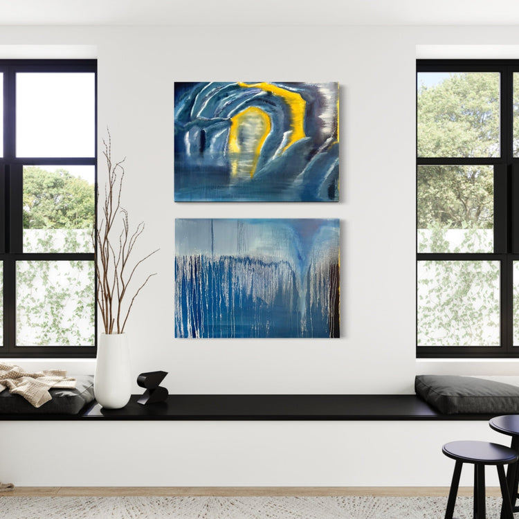 Abstract Figures in Landscape,Oil painting #24 - Laurie Rubell