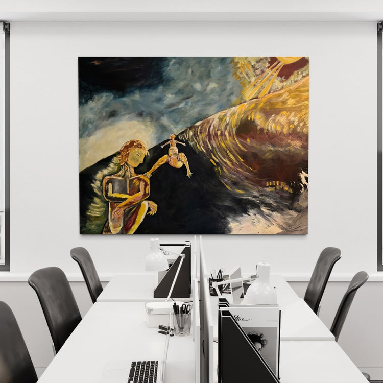 Abstract Figures in Landscape,Oil painting #32 - Laurie Rubell