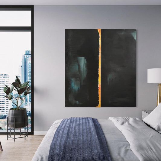 Abstract Oil Painting #14 displayed in a contemporary interior