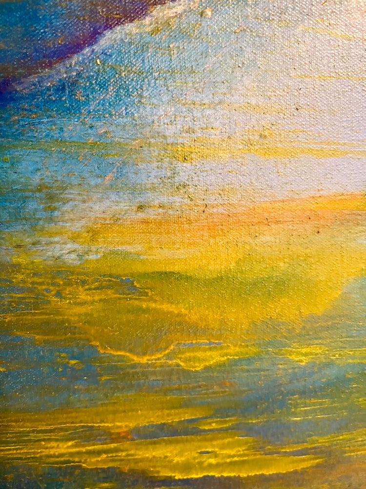 Dawn of the liquid sky Abstract Oil Painting - detail -Laurie Rubell