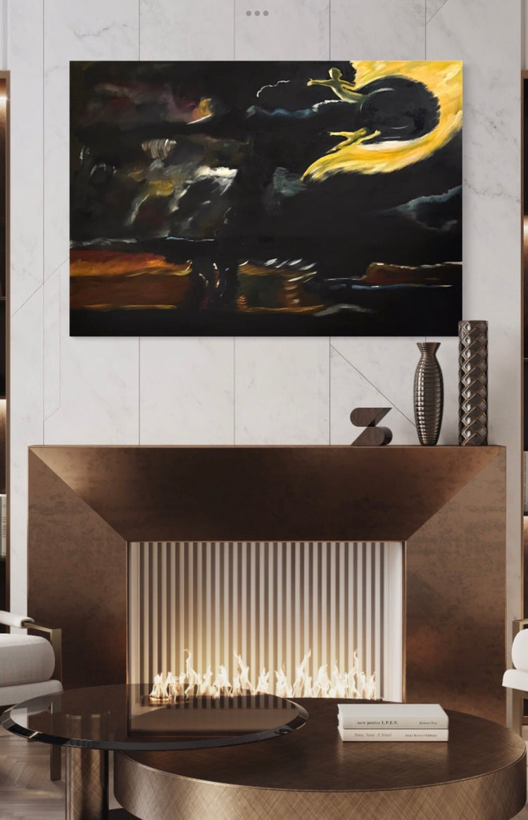 Illuminating a night sky oil painting #11 - Laurie Rubell