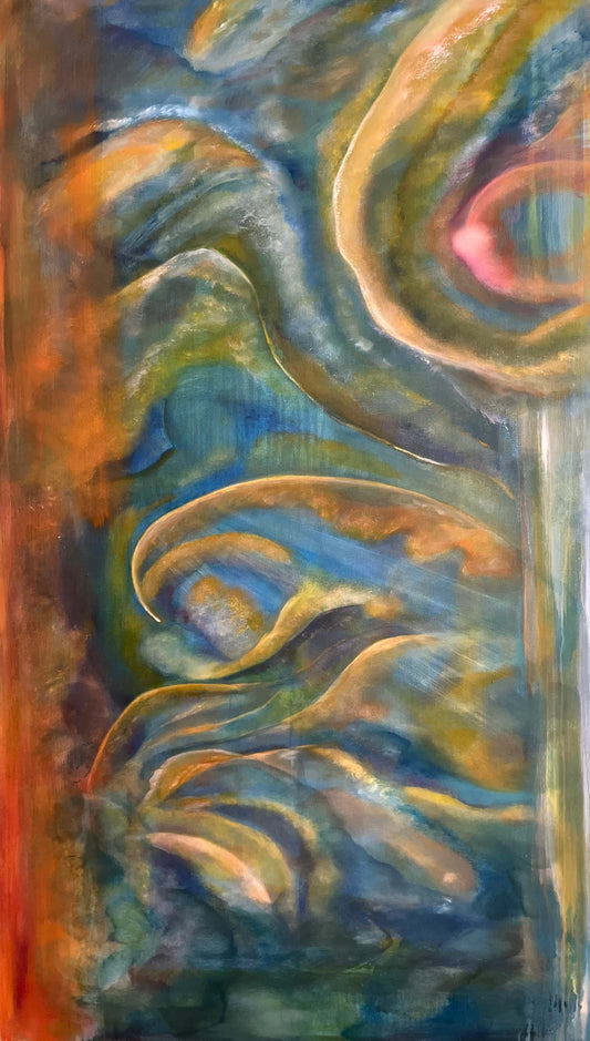 Abstract painting ascending landscape - Laurie Rubell