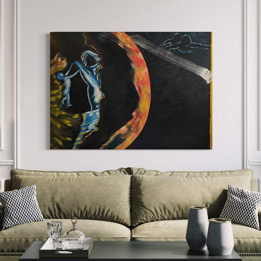 Night revealing abstract oil painting - Laurie Rubell