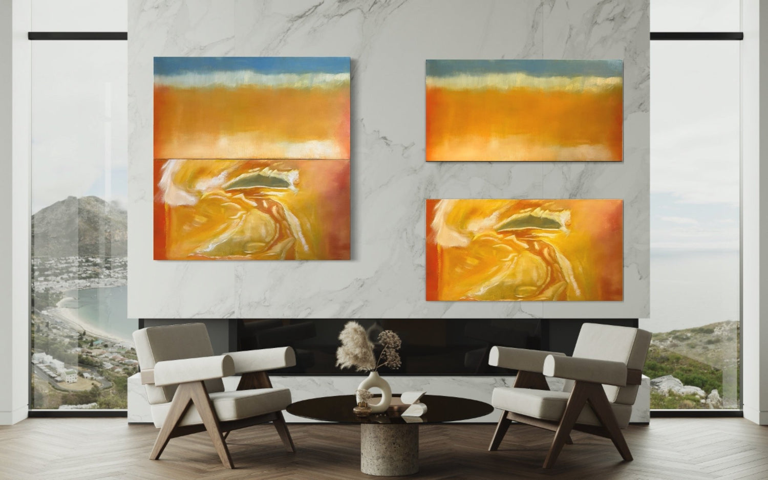 Laurie Rubell Abstract oil on canvas(Diptychs) - Laurie Rubell