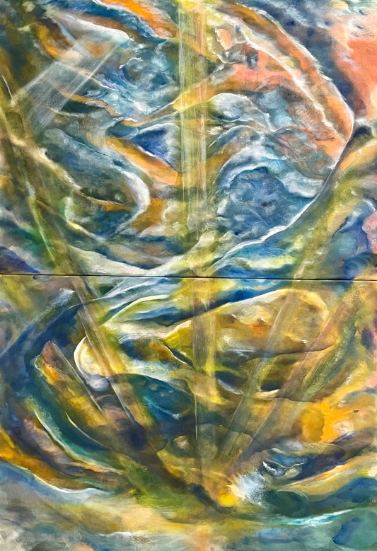 Late November Echoes,Abstract figurative oil painting by Laurie Rubell - Laurie Rubell