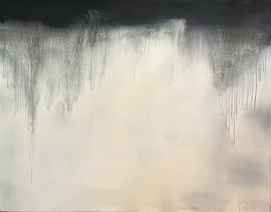 Abstract Black and White Oil on Canvas #13 - Laurie Rubell