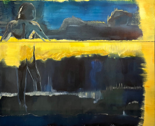 Abstract Figure In Landscape,Oil On Canvas #20-laurie rubell