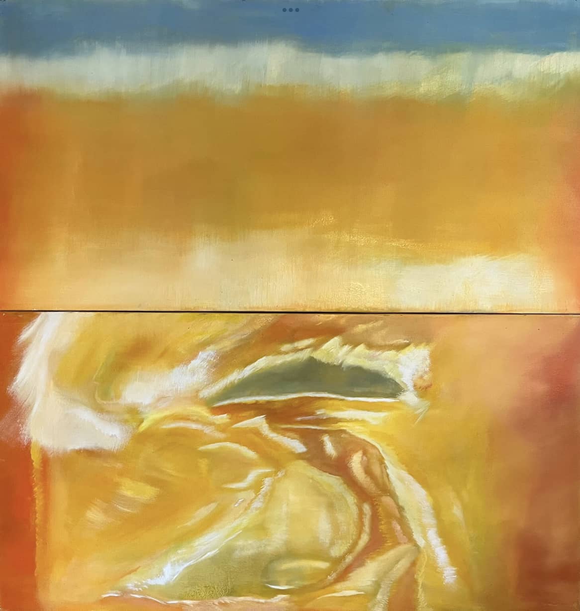   Abstract Figures in Landscape, Oil Painting #17 by Laurie Rubell