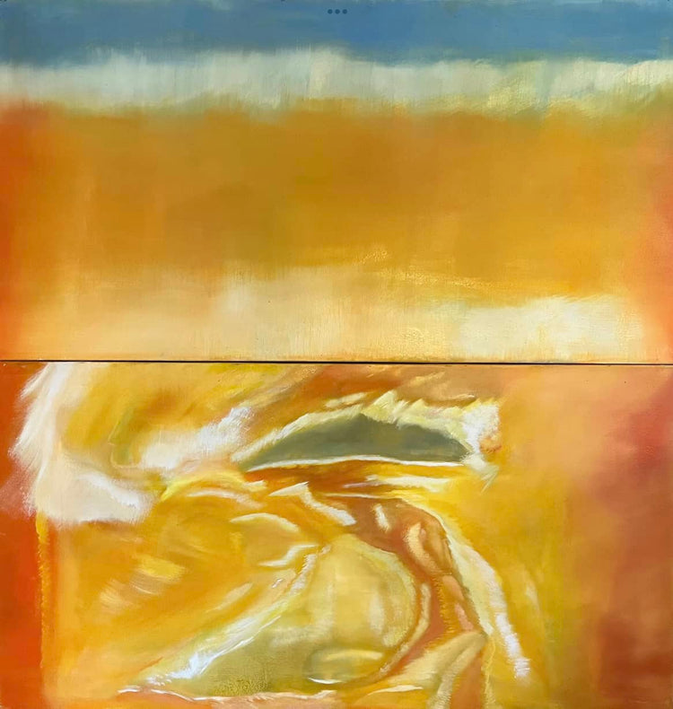   Abstract Figures in Landscape, Oil Painting #17 by Laurie Rubell