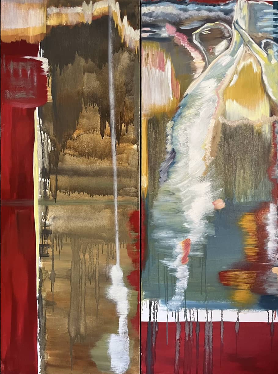 Abstract Figures in Landscape,Oil on Canvas #18 - Laurie Rubell