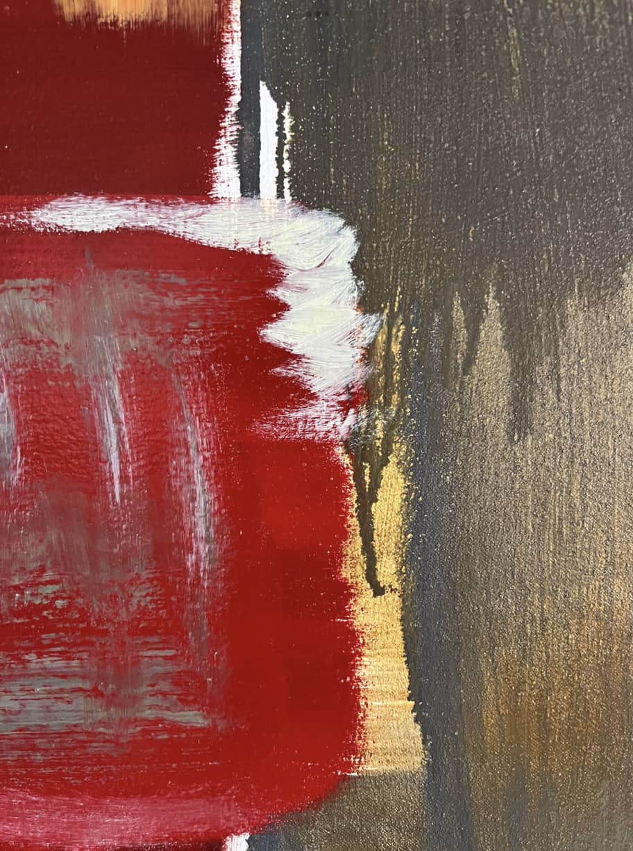 detail of Abstract Figures in Landscape,Oil on Canvas #18 - Laurie Rubell