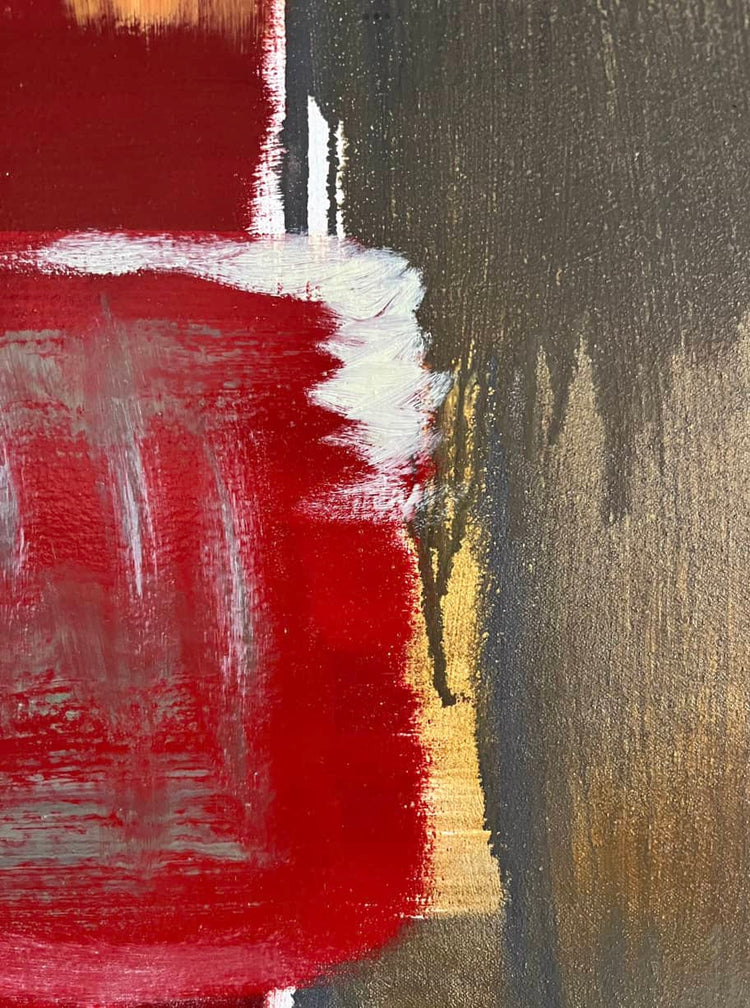 detail of Abstract Figures in Landscape,Oil on Canvas #18 - Laurie Rubell