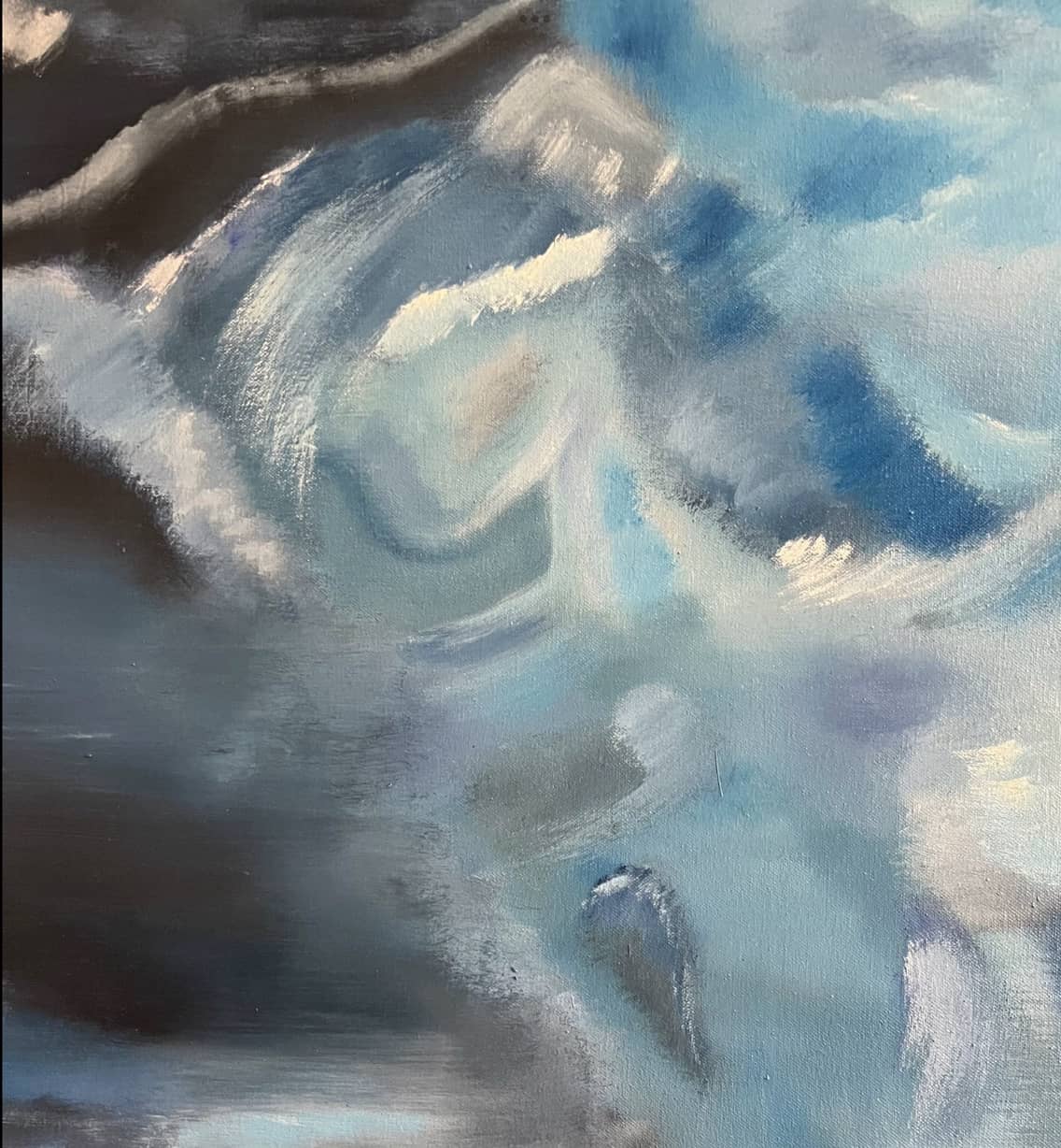 detail of Abstract Figures in Landscape,Oil on Canvas #21 - Laurie Rubell