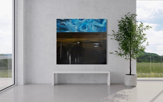 Abstract Figures in Landscape,Oil on Canvas #21 - Laurie Rubell interior view on a wall 2
