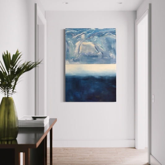 Abstract Figures in Landscape,Oil on Canvas #28 - Laurie Rubell interior view on a wall 
