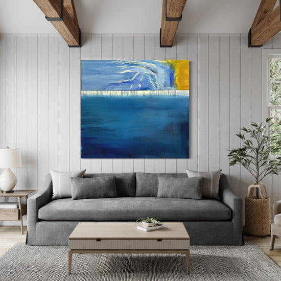  Abstract Figures in Landscape #36 displayed on a wall in a contemporary interior