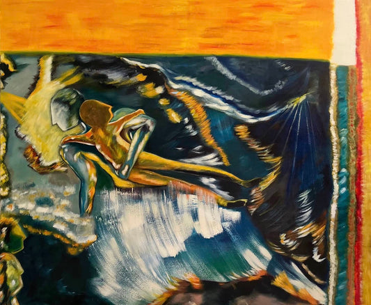 Abstract Figures in Landscape,Oil on Canvas #3 - Laurie Rubell