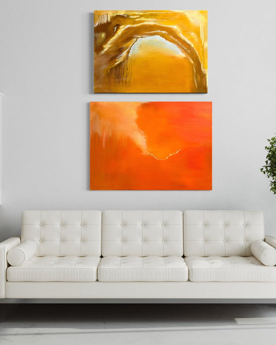 Abstract Landscape, Oil Painting #15 displayed in a second interior setting