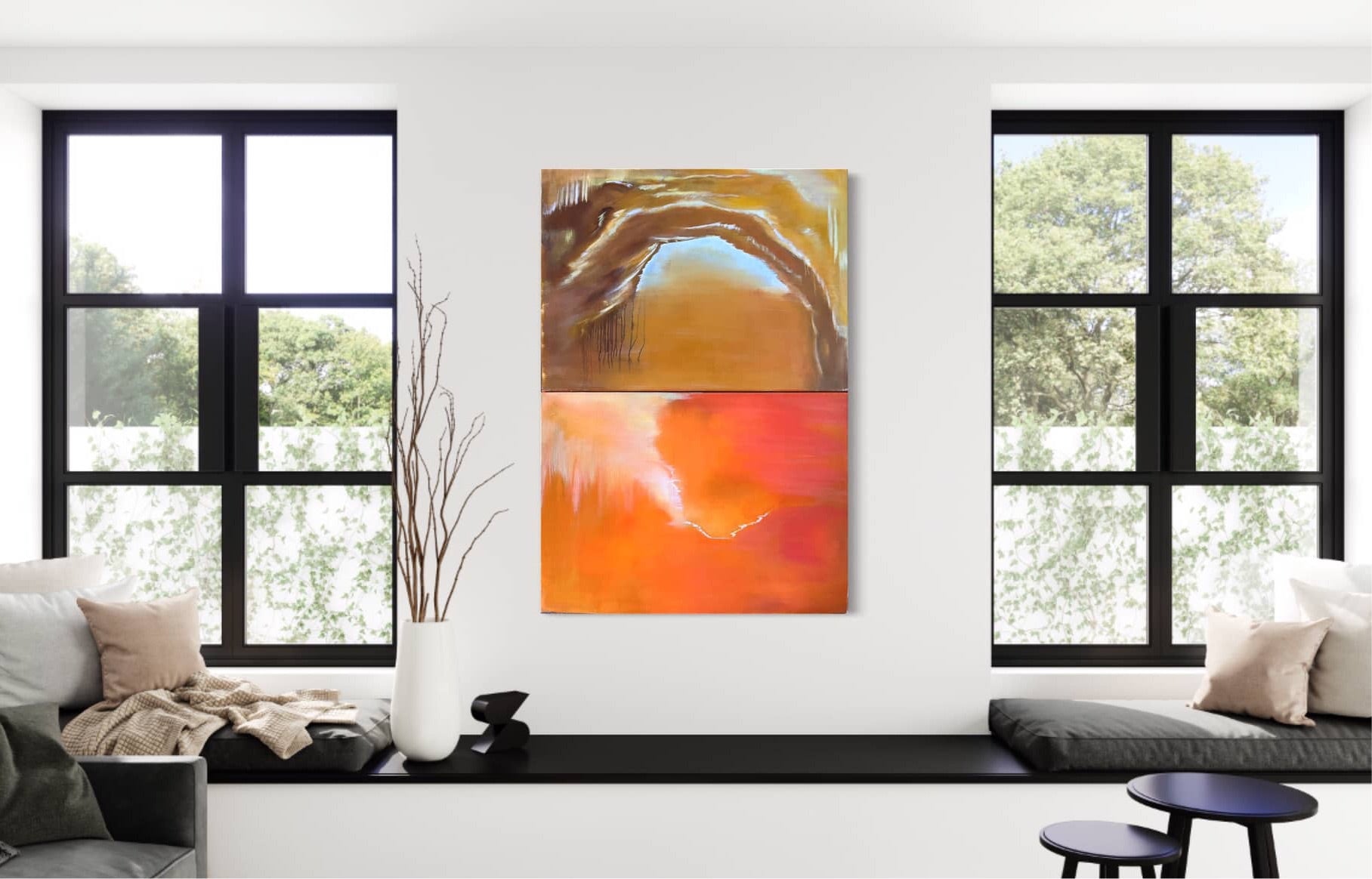 Abstract Landscape, Oil Painting #15 displayed in an interior