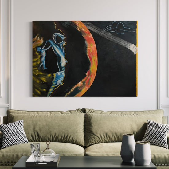  Night Revealing Abstract Oil Painting, interior view