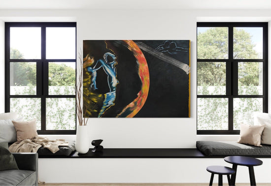 Night Revealing Abstract Oil Painting, second interior view